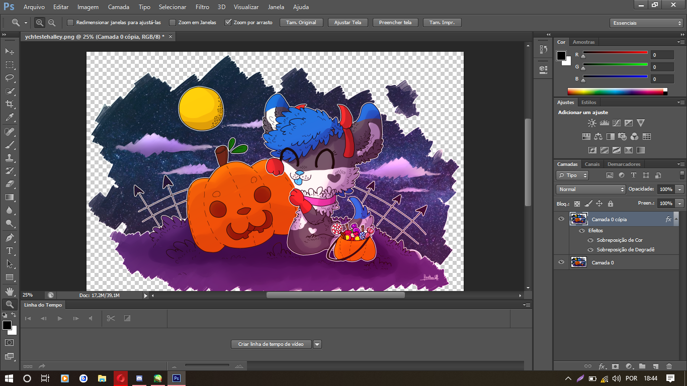 Prova em print (Mostrando as camadas)